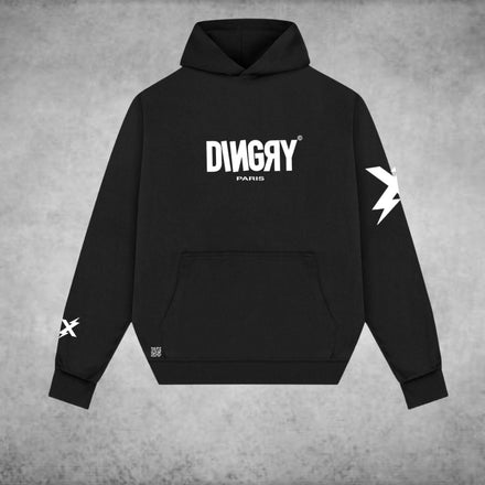 HOODIE x DINGRY - BLACK WHITE