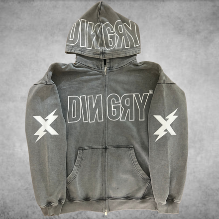 HOODIE x DINGRY - ZIPPÉ OUTLINE ACID WASHED